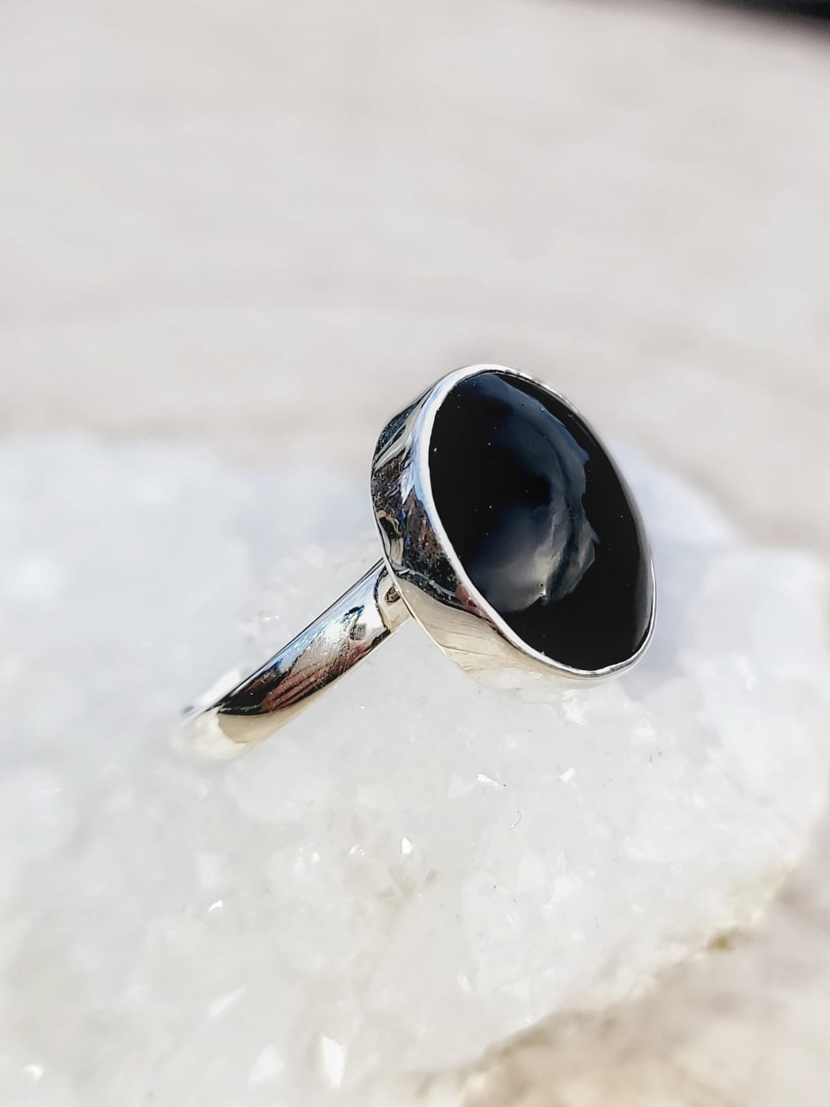 bague obsidienne œil céleste