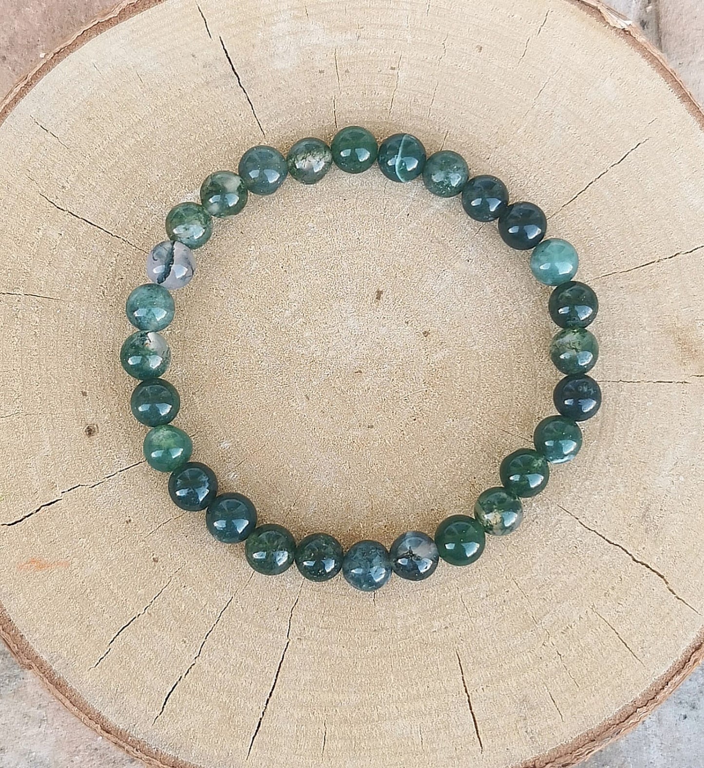 Bracelet Agate mousse 6mm