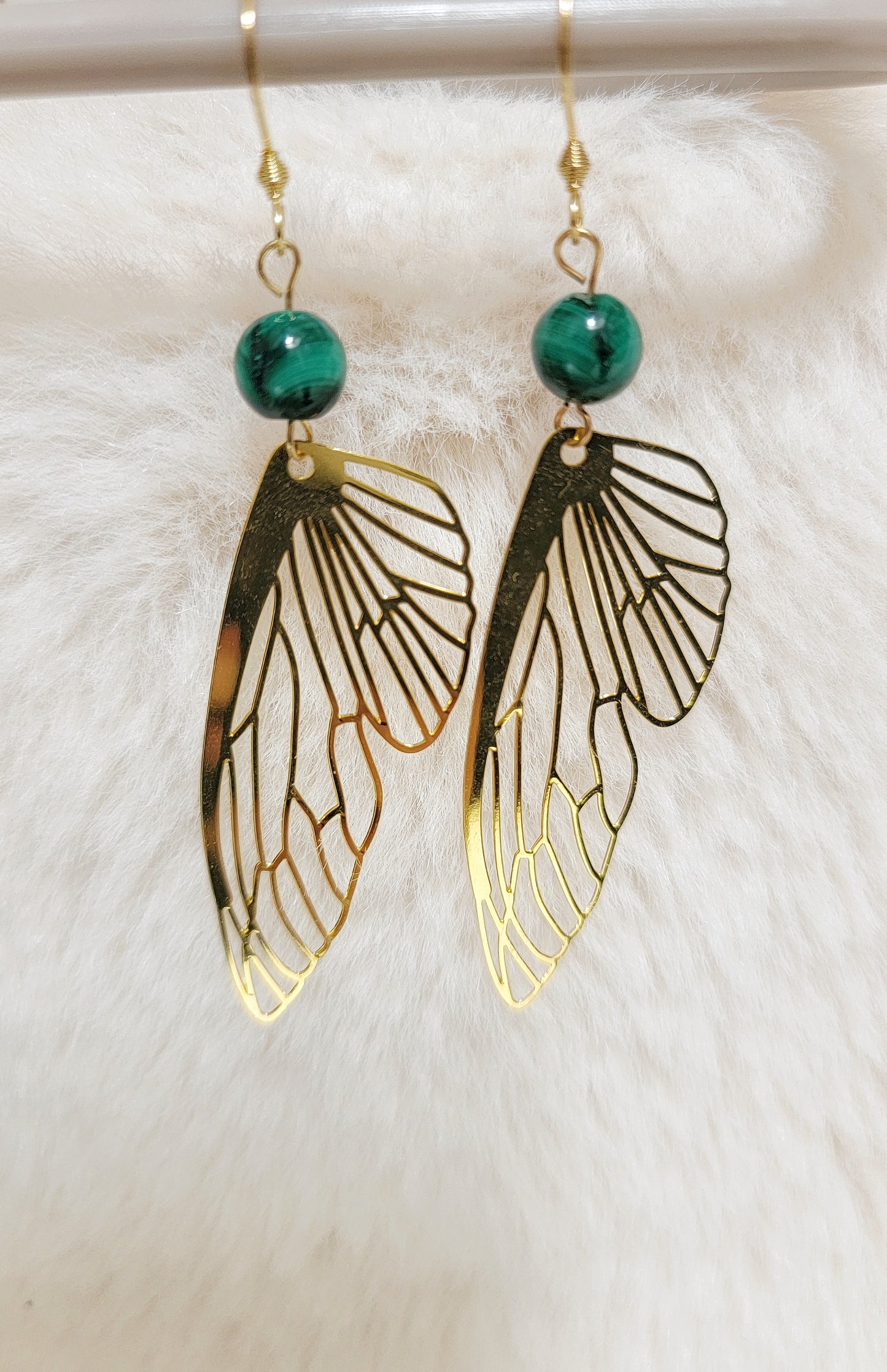 Boucles d'oreilles fairy malachite